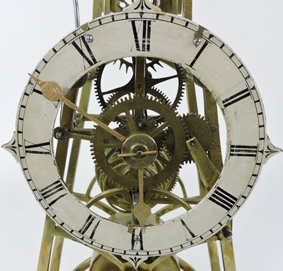Lot 135 - A 19th century skeleton clock