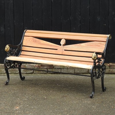 Lot 488 - A cast iron garden bench