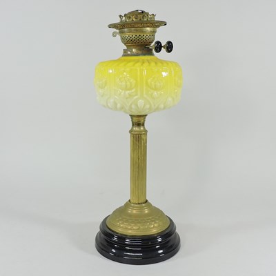 Lot 71 - A brass oil lamp