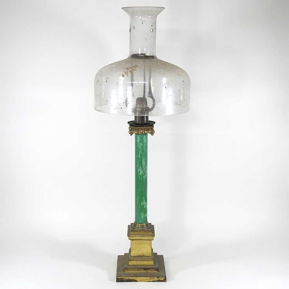 Lot 46 - A Victorian patent oil lamp