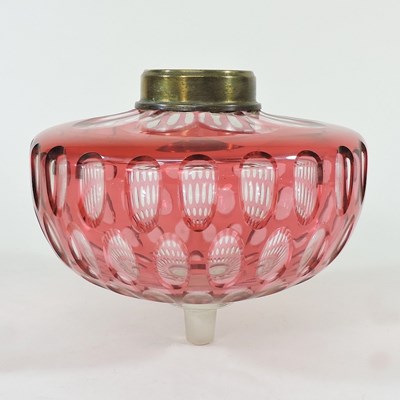 Lot 308 - A glass oil lamp font