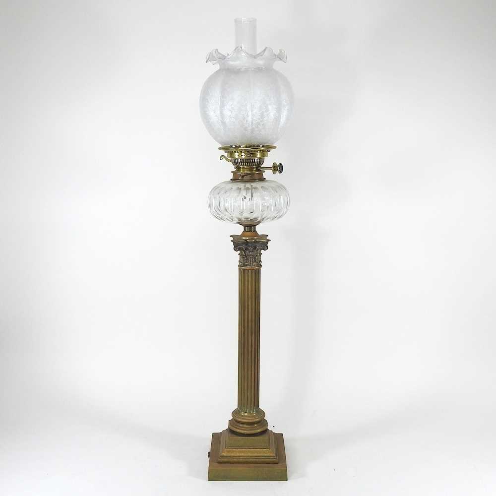 Lot 56 - A Victorian brass oil lamp