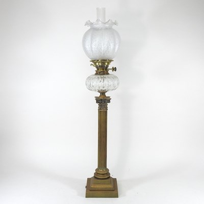 Lot 56 - A Victorian brass oil lamp