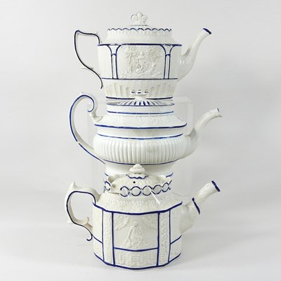 Lot 227 - Three Castleford style teapots