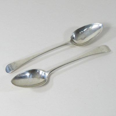 Lot 54 - A pair of George III silver table spoons
