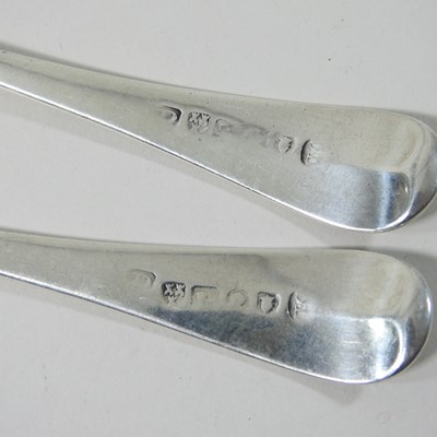 Lot 54 - A pair of George III silver table spoons