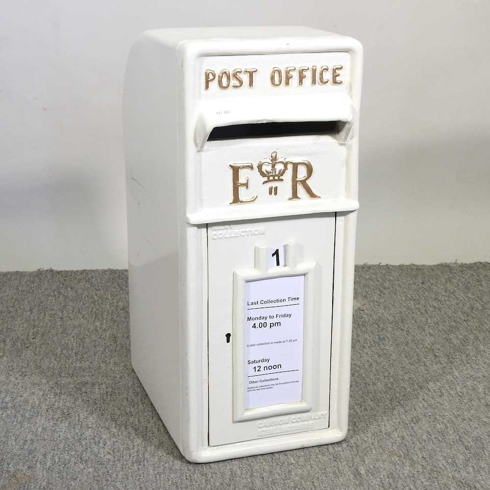 Lot 334 A cream painted metal post box