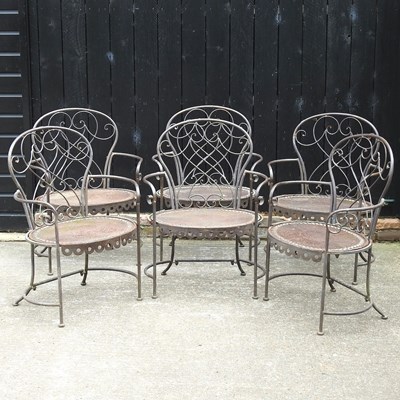 Lot 373 - A set of garden armchairs