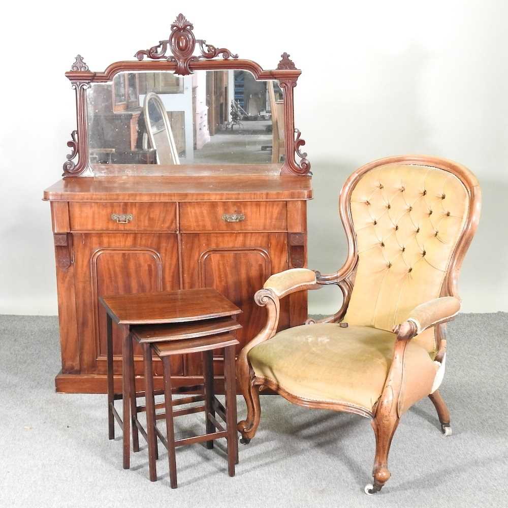 Lot 508 - A chiffonier, nest of tables and an armchair