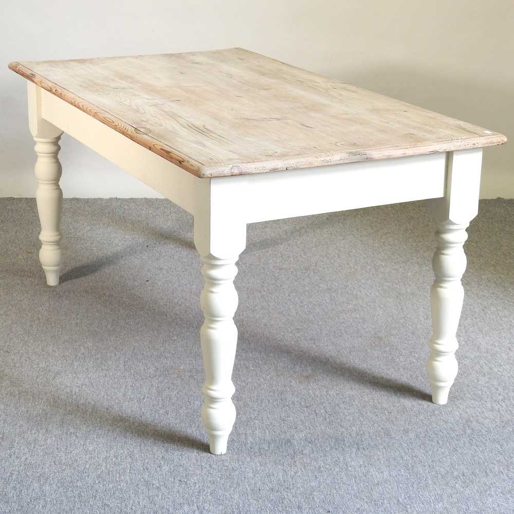 Lot 474 - A pine and painted kitchen table