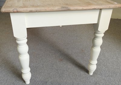 Lot 474 - A pine and painted kitchen table