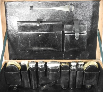 Lot 42 - A leather travelling set