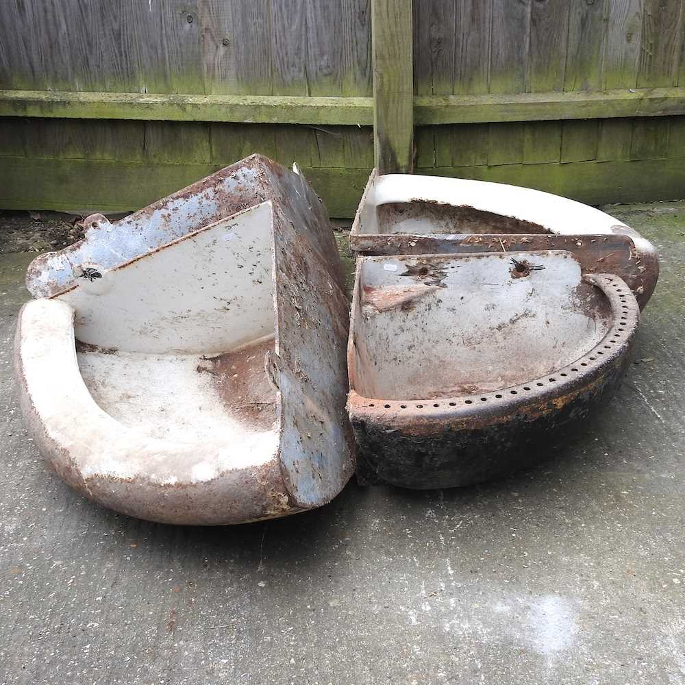 Lot 368 - Four cast iron troughs