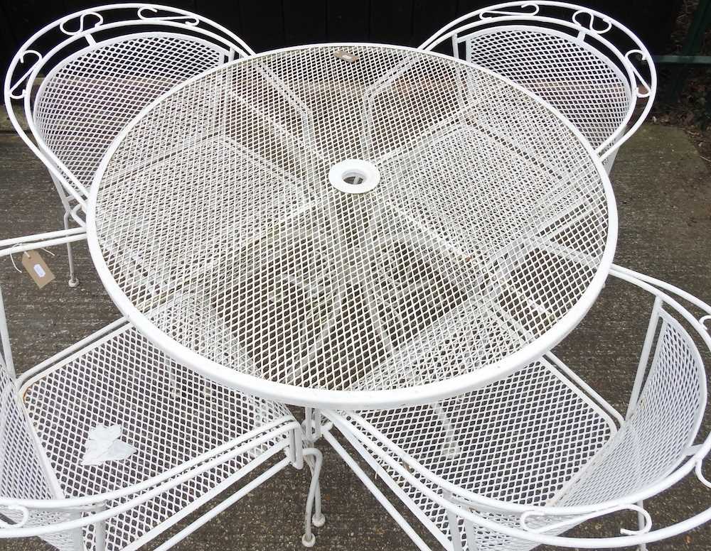 Lot 374 A painted metal garden set