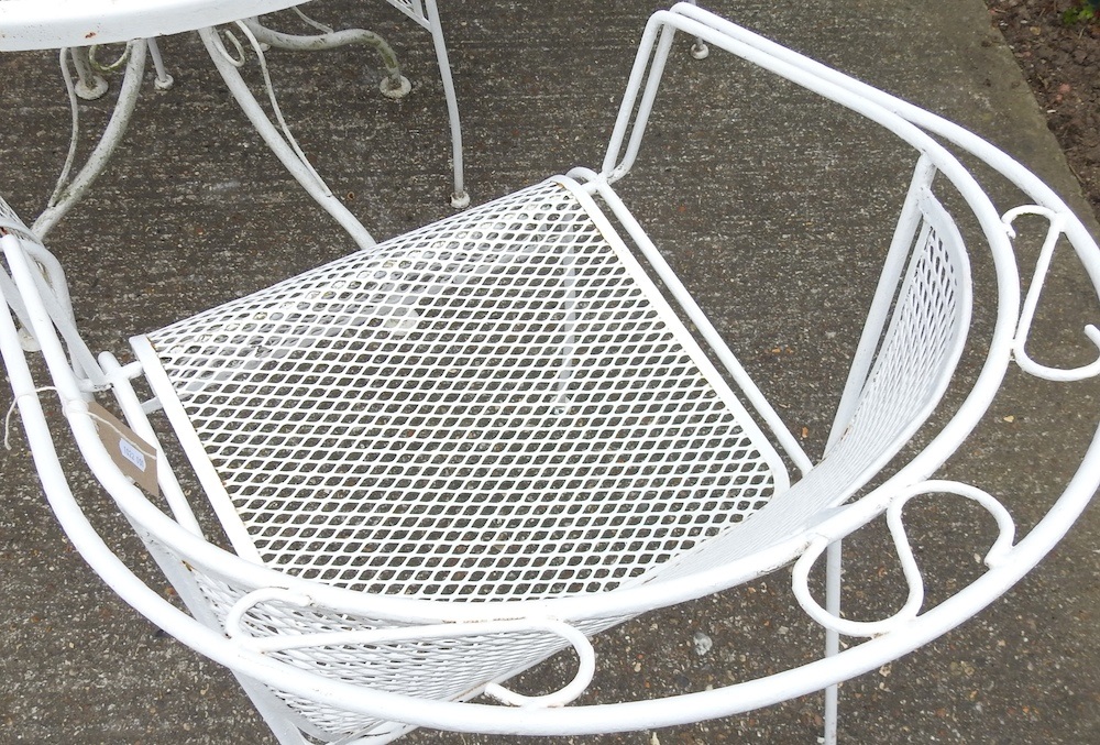 Lot 374 A painted metal garden set