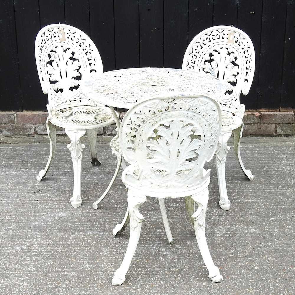 Lot 302 - A white painted patio set