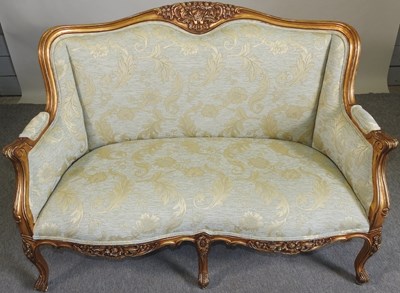 Lot 574 - A gilt framed sofa