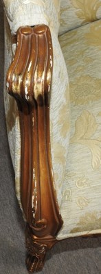 Lot 574 - A gilt framed sofa