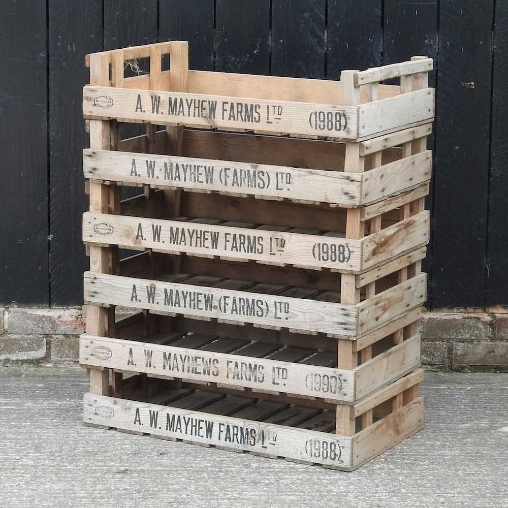 Lot 305 A collection of wooden fruit trays