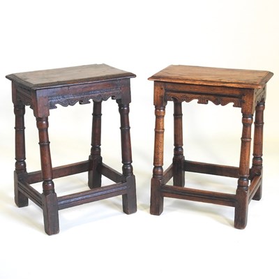 Lot 265 - A near pair of oak joint stools