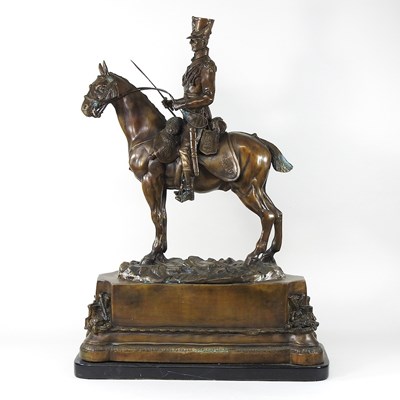 Lot 204 - A bronze figure of a cavalryman