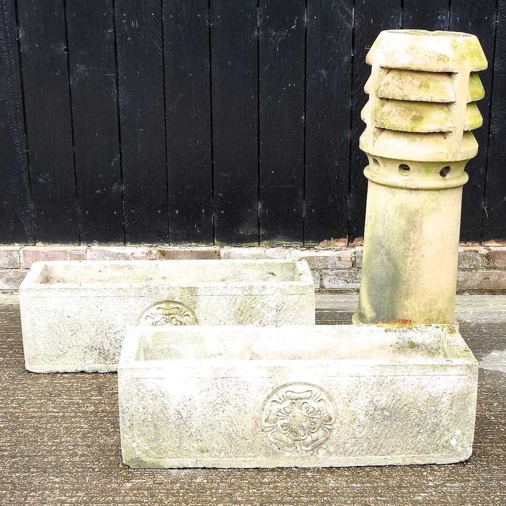 Lot 392 - A pair of stone troughs