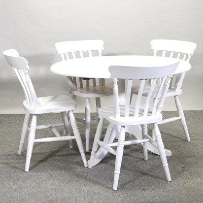 Lot 98 - A modern white painted circular dining table