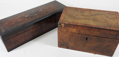 Lot 8 - A Victorian amboyna glove box