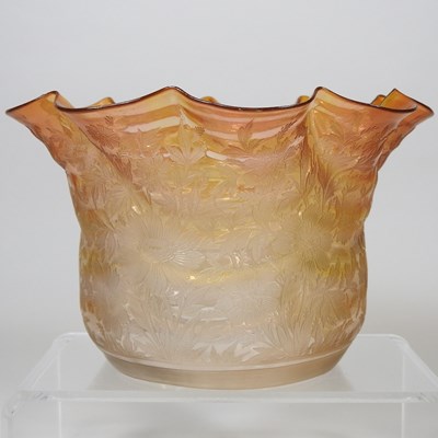 Lot 32 - An amber coloured glass shade