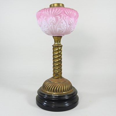 Lot 222 - A Victorian brass oil lamp