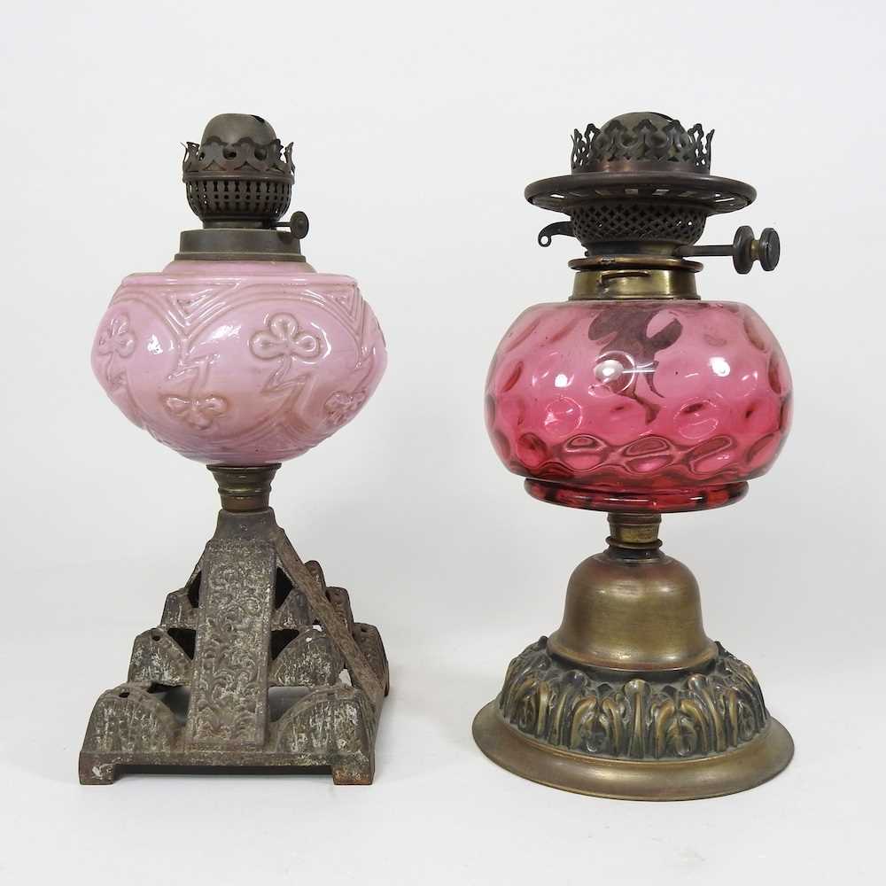 Lot 144 - Two oil lamps
