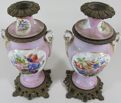 Lot 279 - A pair of oil lamp bases