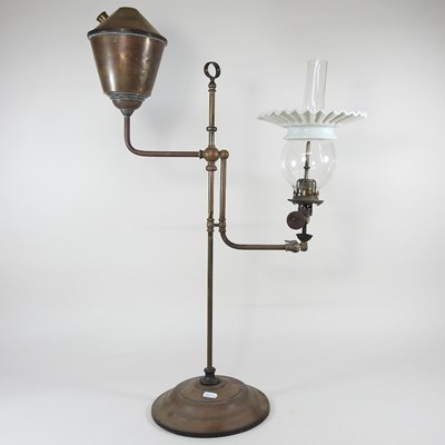 Lot 166 - A brass student's lamp