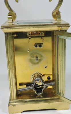 Lot 23 - A brass cased carriage clock