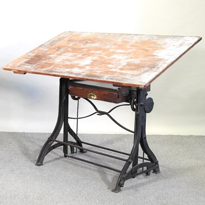 Lot 451 - A vintage draughtsman's table