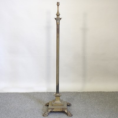 Lot 505 - A brass telescopic standard lamp