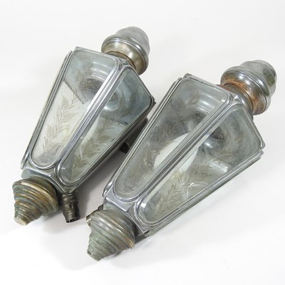 Lot 64 - A pair of chrome hearse lanterns