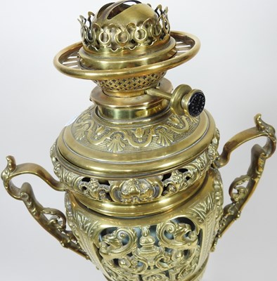 Lot 268 - An ornate brass oil lamp base