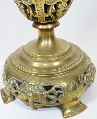 Lot 268 - An ornate brass oil lamp base