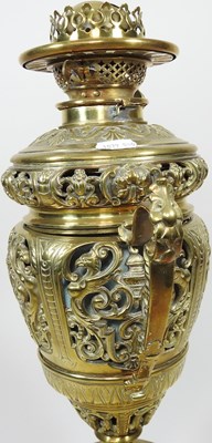 Lot 268 - An ornate brass oil lamp base